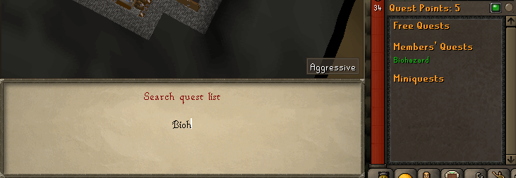 Quest search dialog